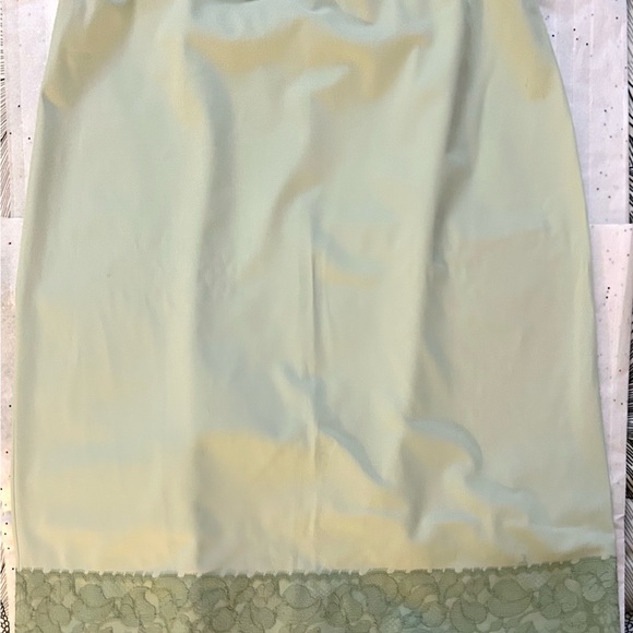 Vintage 1960s Van Raalte S Half Slip Green Lace Trim Suavette - Picture 3 of 6